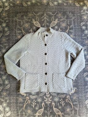 J.Jill Gray Chenille Button Front Cardigan Sweater Sz M